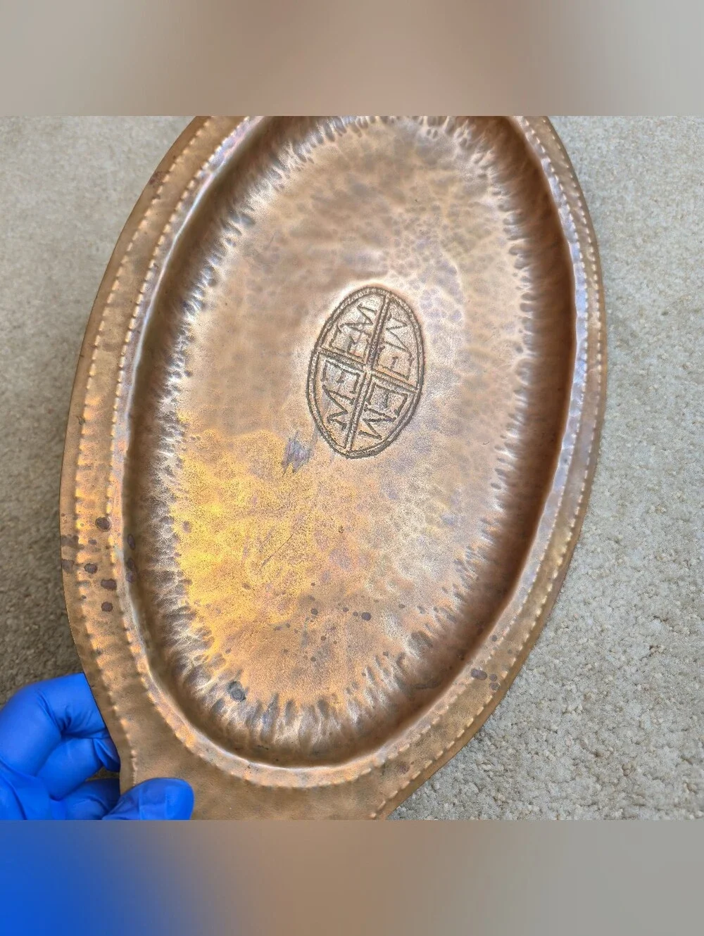 Vintage Hand-Hammered Copper Charger (serving) Plate